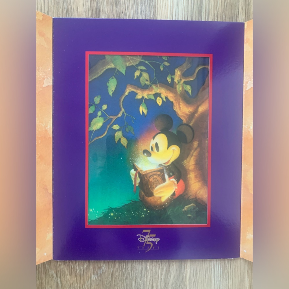 Walt Disney 75th Anniversary Mickey Lithograph Backlight Illumination 5x7"